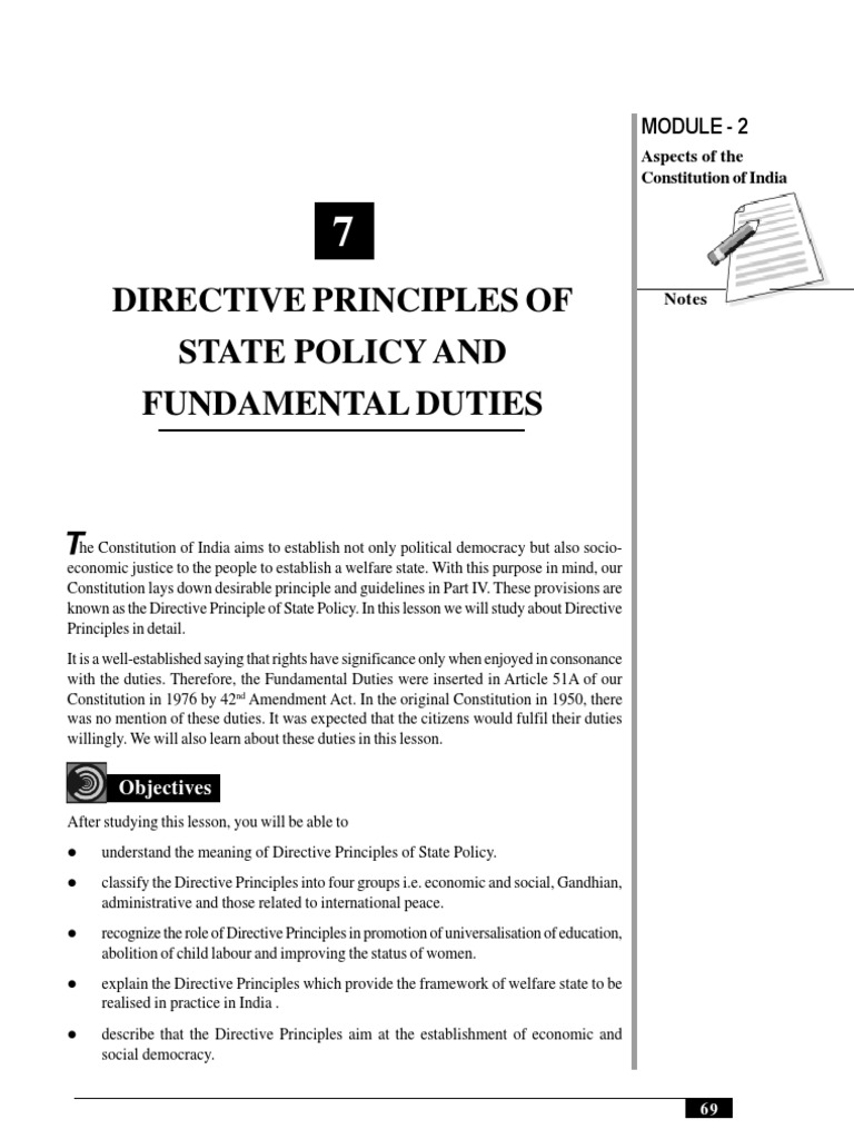 Directive Principles | PDF | Virtue | Social Institutions