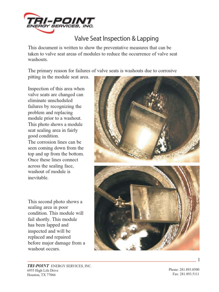 Valve Seat Inspection and Lapping | PDF | Pump | Mechanical Engineering