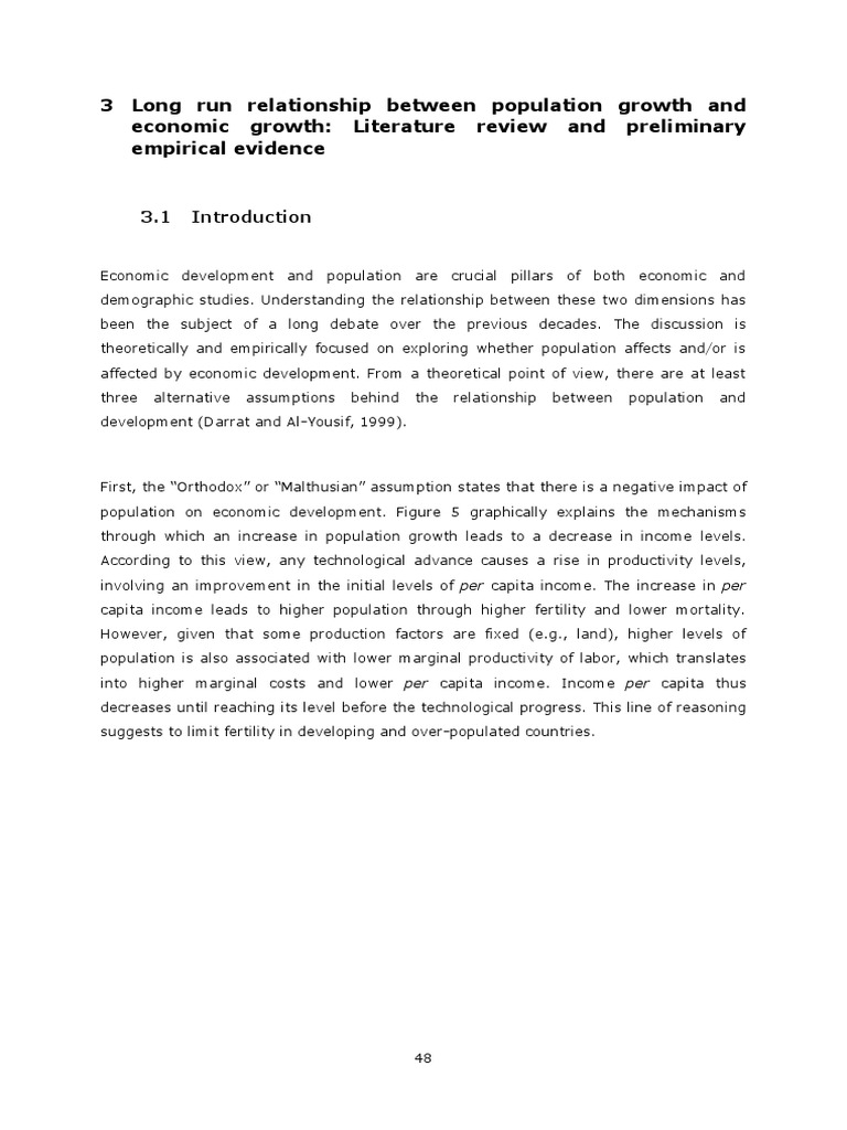 The Determinants of Population Growth Literature Review and Empirical ...