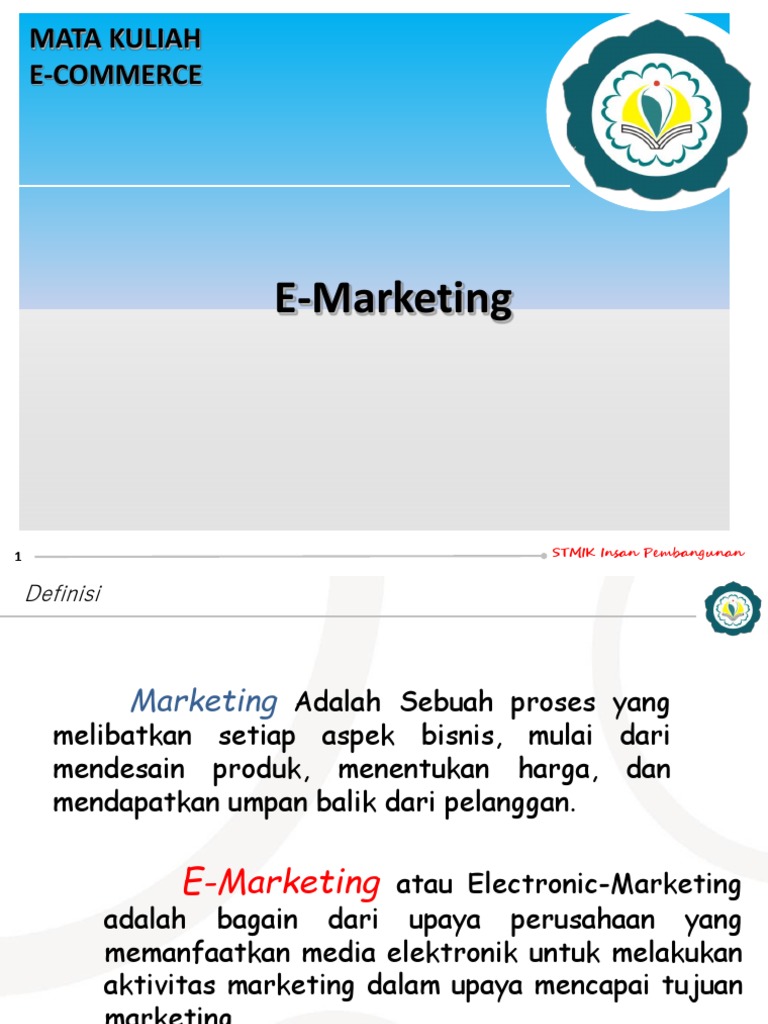 E Marketing | PDF | Bisnis | Pengelolaan Keuangan & Uang
