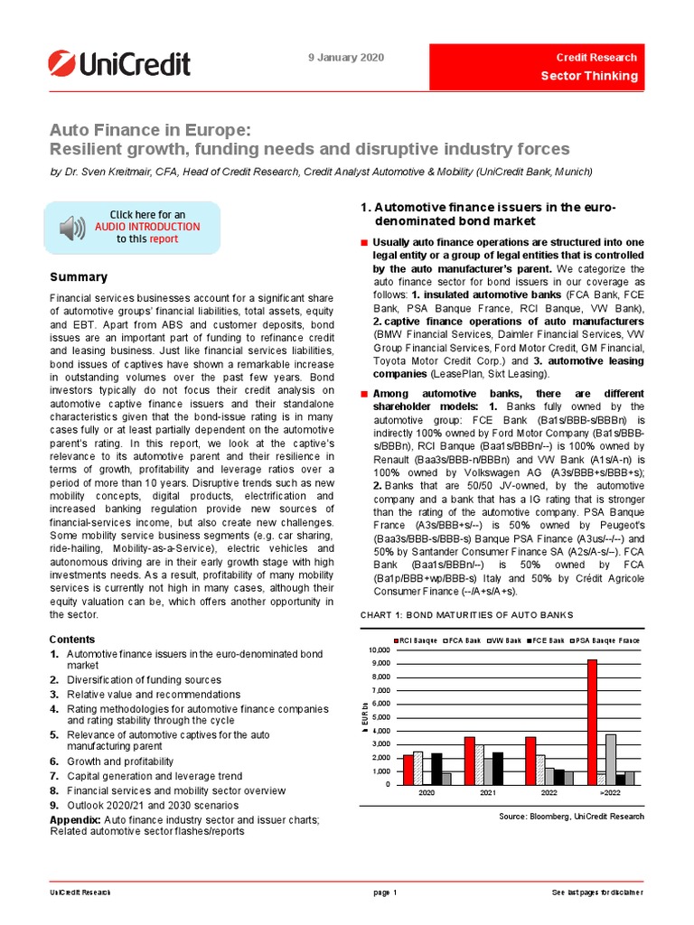 Unicredit - Auto Finance in Europe | PDF | Banks | Euro