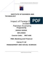 The Impact of Foreign Direct Investment on Pakistan Economy Final Project