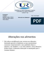 Alterações nos alimentos e suas causas