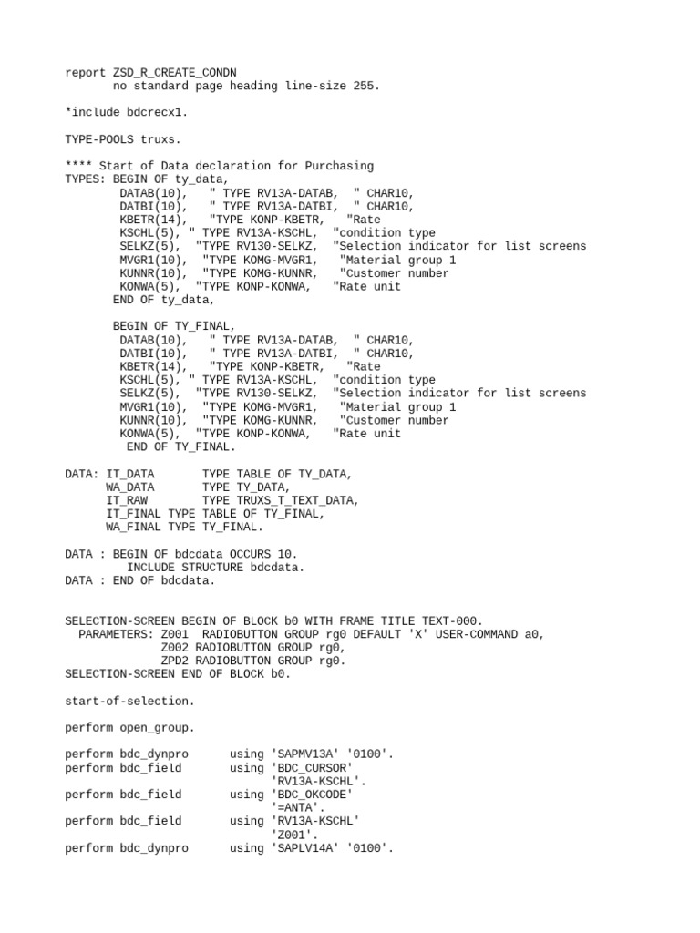 SAP BDC Data Processing Guide | PDF | Computing | Software Development