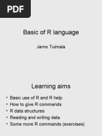 Basic of R Language: Jarno Tuimala