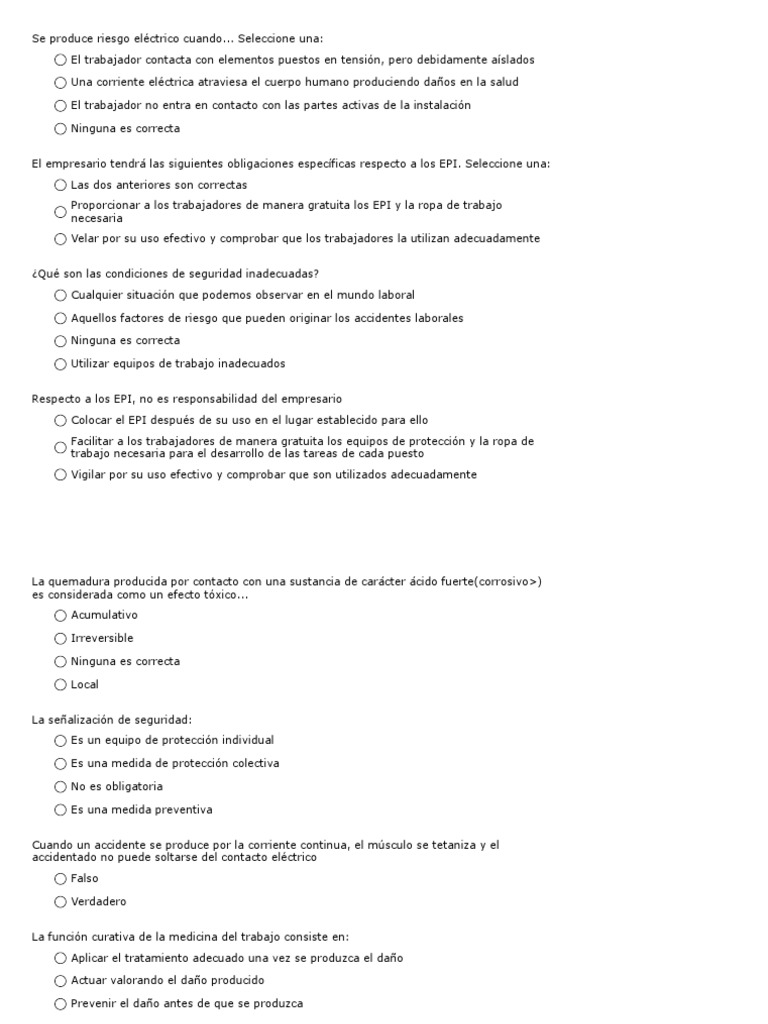 Test Fol 08. Medidas De Prevención Y Protección. – EKXFEF