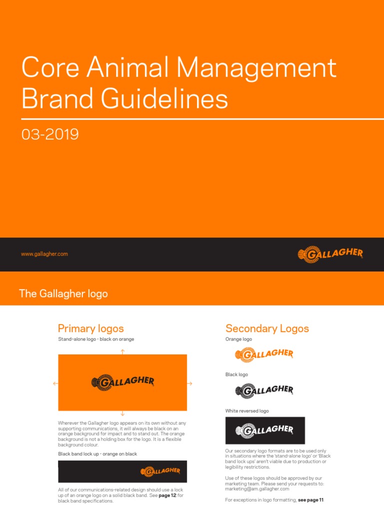 Gallagher Animal Management Logo Guide | PDF | Communication | Design