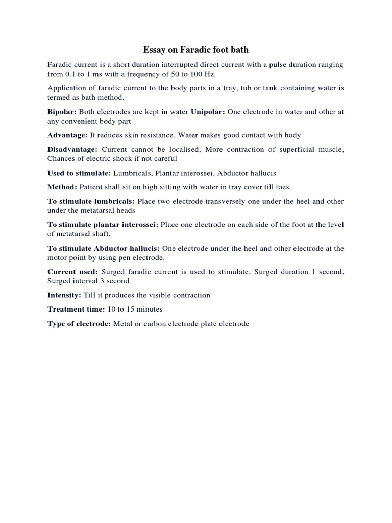 Faradic Foot Bath PDF