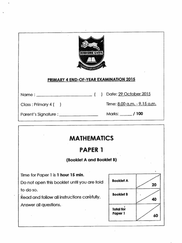 P4 Math SA2 2015 Tao Nan Exam PapersP PDF