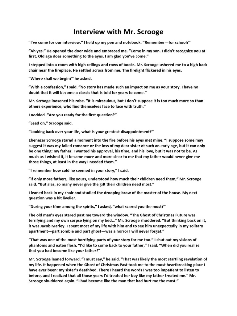 Ebenezer Scrooge's Reflections | PDF | Ebenezer Scrooge
