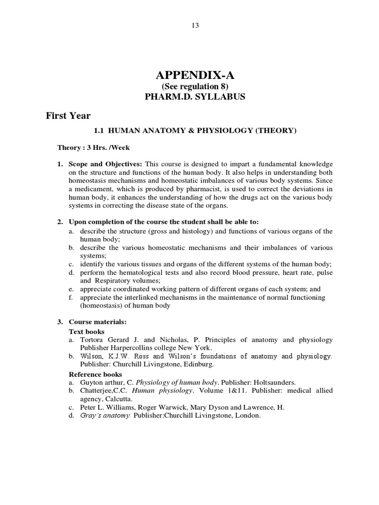 Pharm.D 1st Year Syllabus Overview | PDF | Metabolism | Chemical Reactions