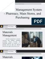 Materials Management System - Pharmacy, Main Stores, and Purchasing