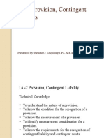 IA - 2 Provision, Contingent Liability: Presented By: Renato O. Daquioag CPA, MBA, CFC