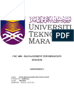 CSC 408 - Management Information System: Assignment 1