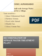 P.E.S Polytechnic, Aurangabad: Design of A Small Scale Sewage Water Treatment Plant For A Village