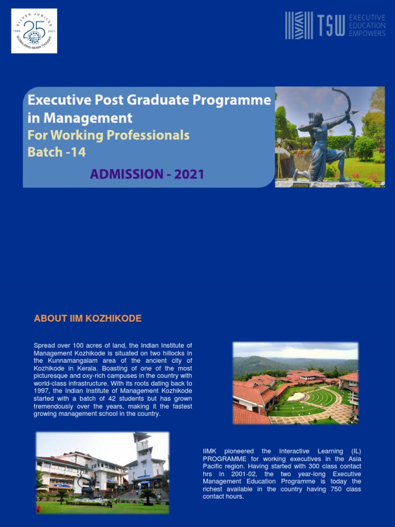 IIM Kozhikode EPGP 2021 Admission | PDF | Analytics | Strategic Management