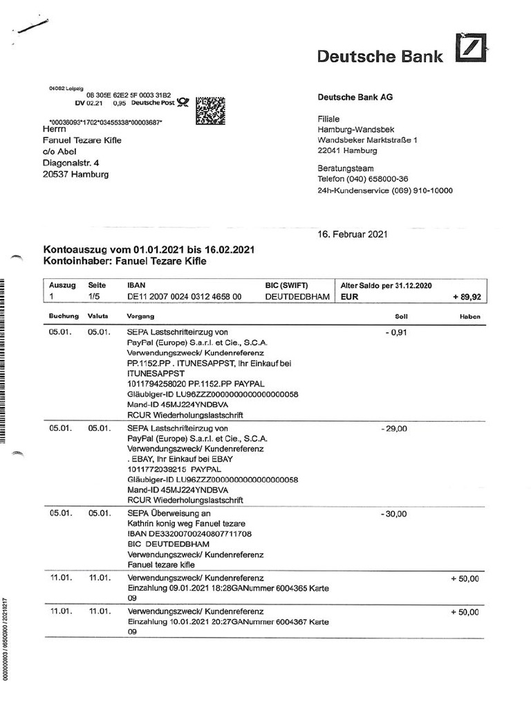 Kontoauszüge 1 | PDF