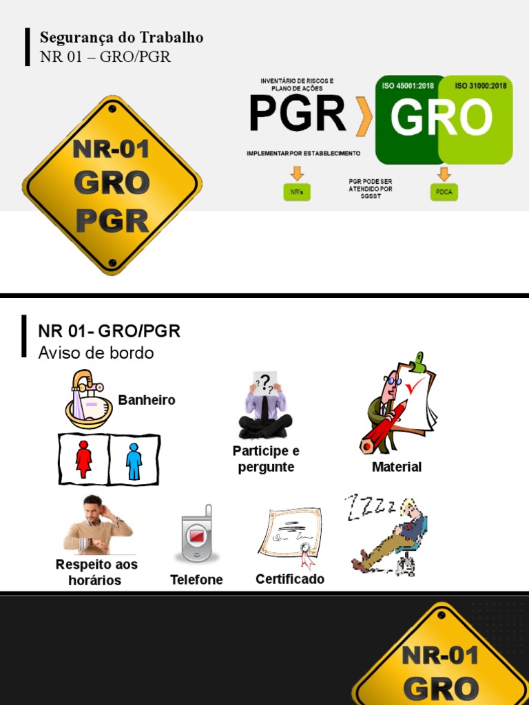 Gestão de Riscos Ocupacionais: NR 01 GRO/PGR | PDF | Fatores humanos e ...
