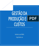 Gestão de Produção e Custo