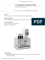 SOP For Operation of Suppository Hardness Tester