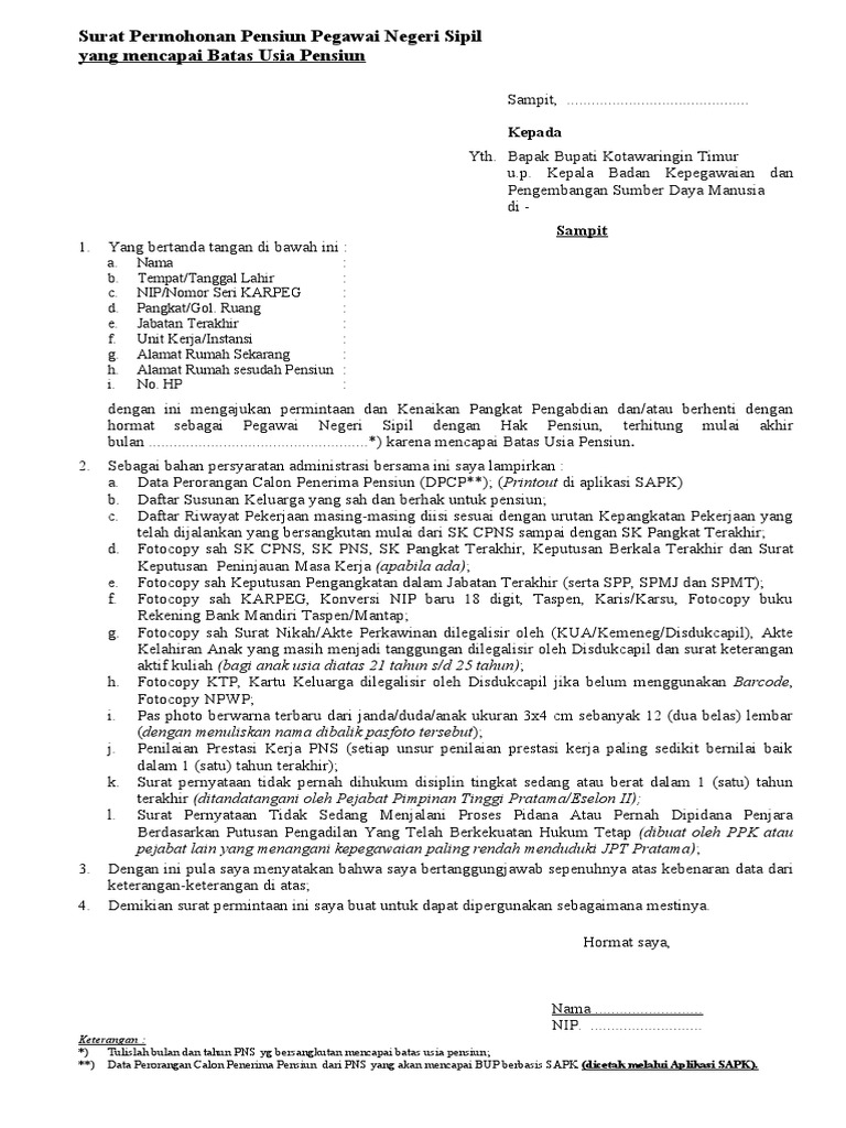 Form Pensiun 2021 Pdf