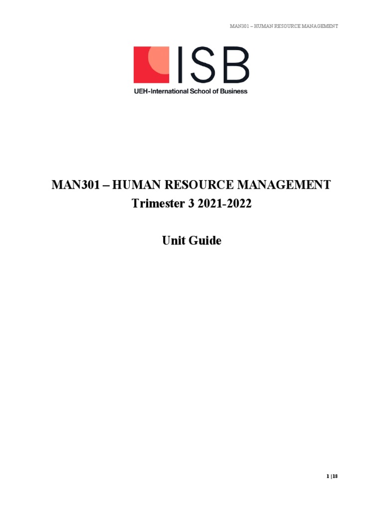 MAN301 Human Resource Management Guide | PDF | Human Resource ...