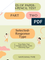 Types of Paper Pencil Test Part 2