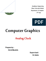 Computer Graphics: Analog Clock