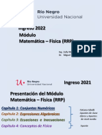 Ingreso 2022: Matemática - Física (RRP