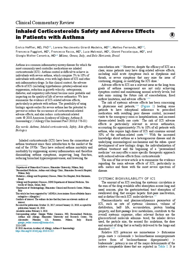 Inhaled Corticosteroids Safety and Adverse Effects-Dikonversi | PDF ...