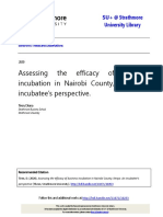 Assessing the efficacy of business incubation in Nairobi County, Kenya - an incubatee’s perspective(1)