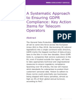 A Systematic Approach To Ensuring GDPR Compliance: Key Action Items For Telecom Operators
