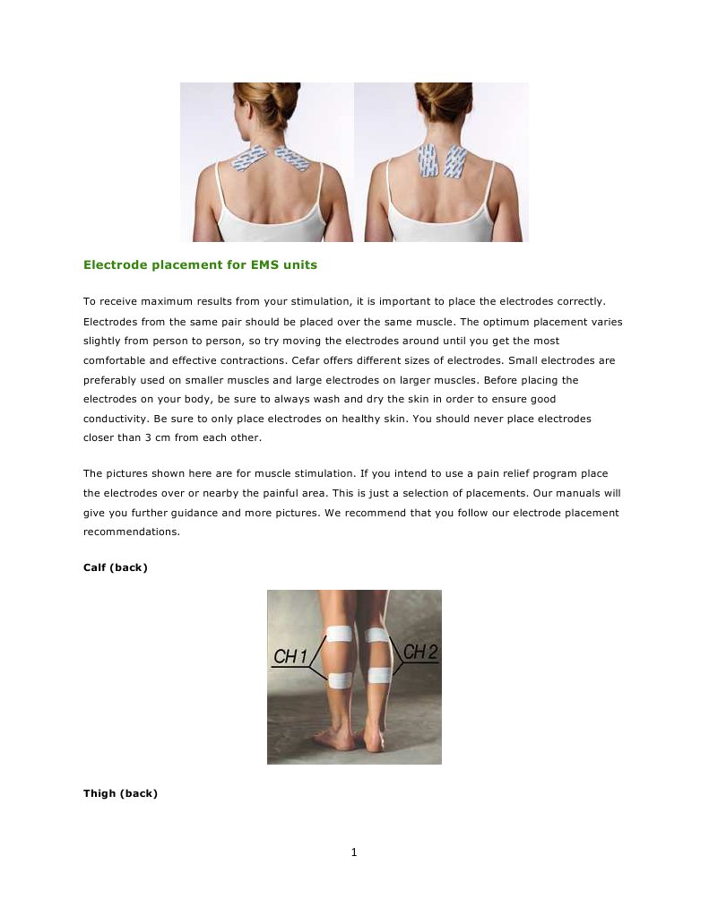 EMS Electrode Placement Guide | PDF | Wellness