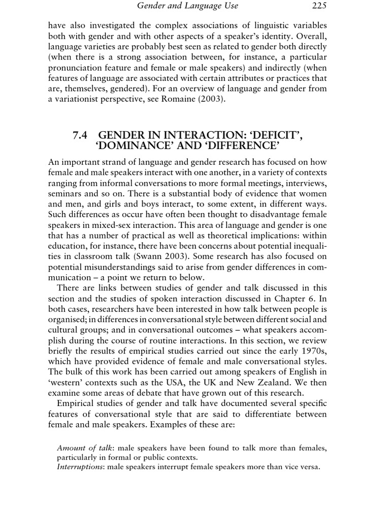 Gender Differences in Language Use | PDF | Gender Studies | Gender
