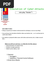 Simulation of Cyber-Attacks Workshop