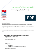 Simulation of Cyber-Attacks Workshop