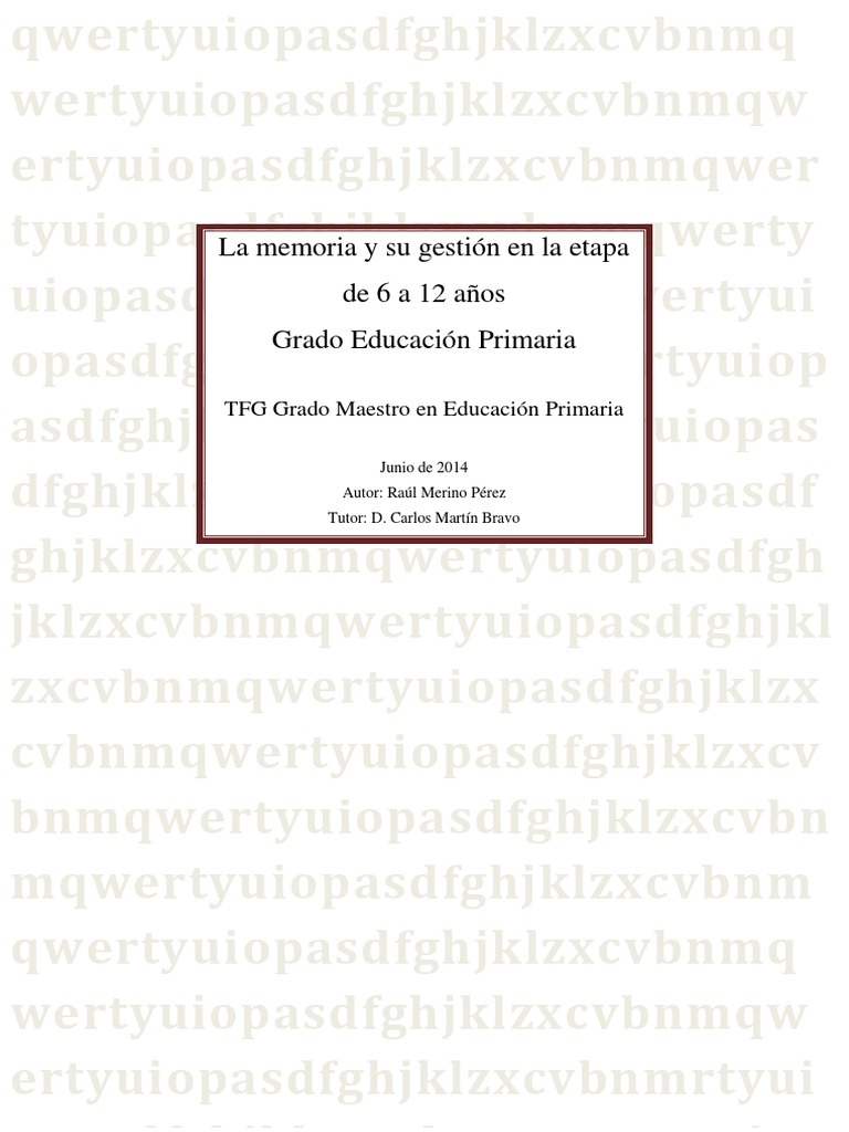 Estrategias de Memoria en Educación Primaria | PDF | Memoria | Aprendizaje