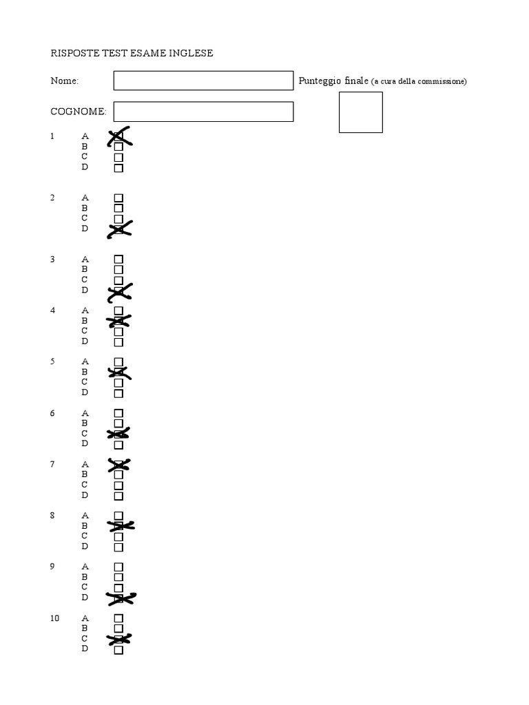 Risposte Test | PDF