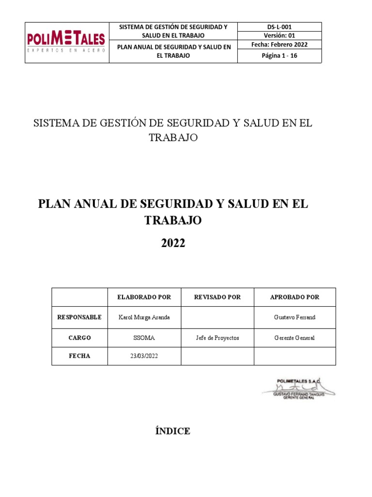 Plan SST | PDF | Seguridad y salud ocupacional | Riesgo