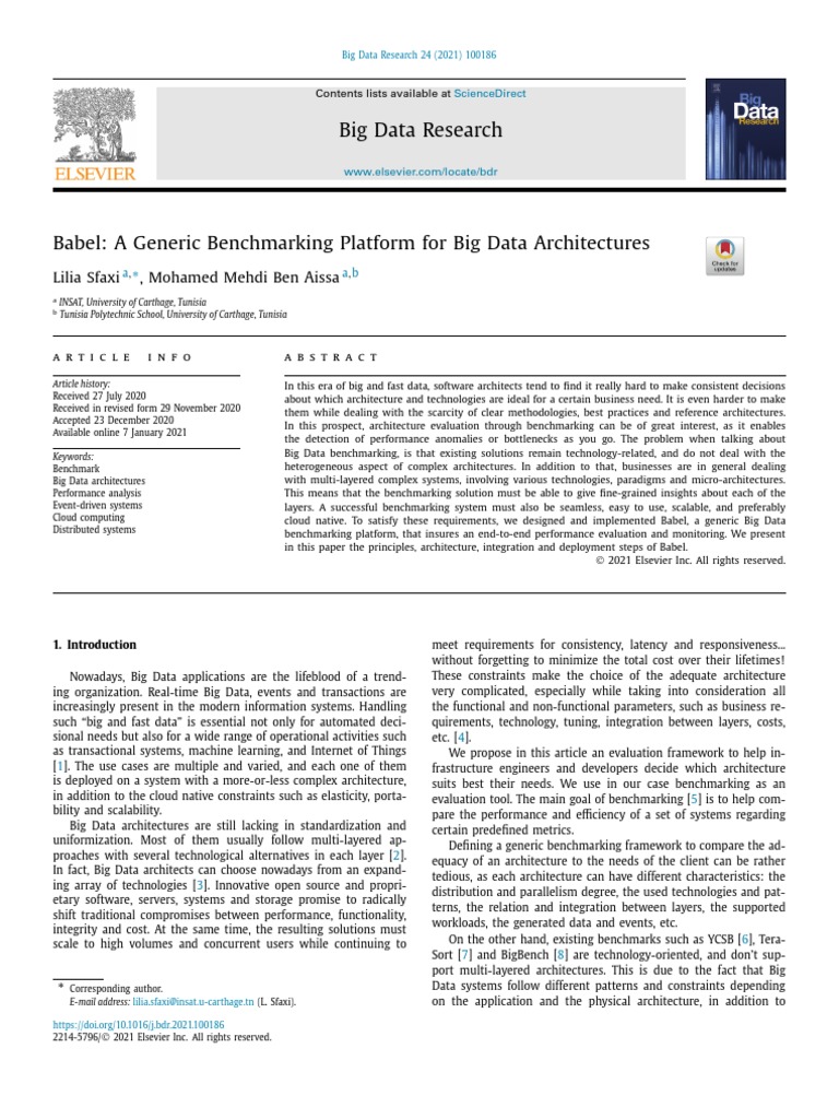 Babel A Generic Benchmarking Platform | PDF | Apache Hadoop | Big Data