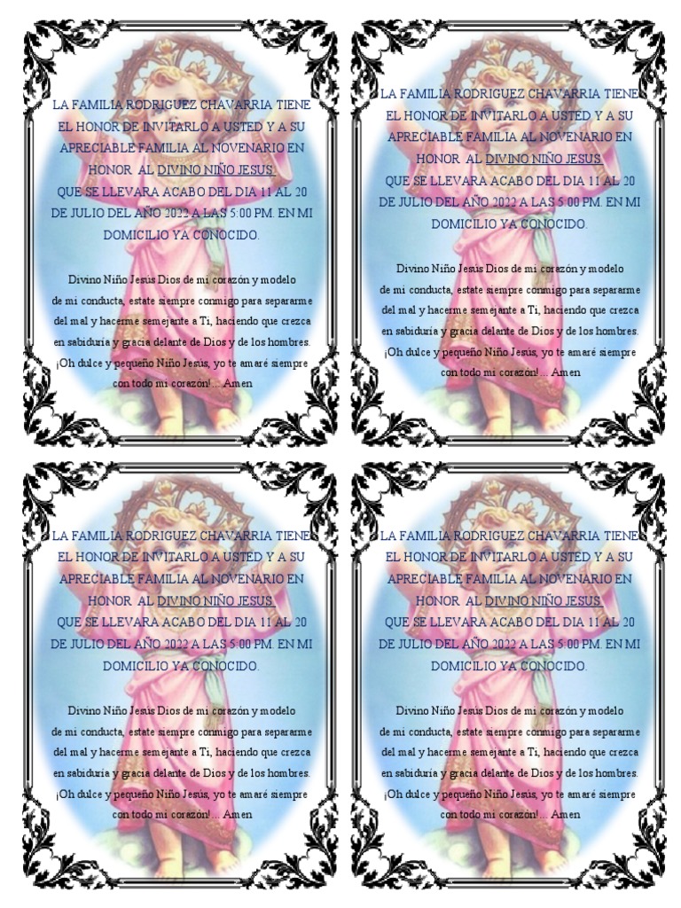 Invitacion de Divino Niño | PDF | Creencia religiosa y doctrina, image size:768x1024