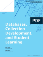 Databases, Collection Development, and Student Learning: Amy Ivory