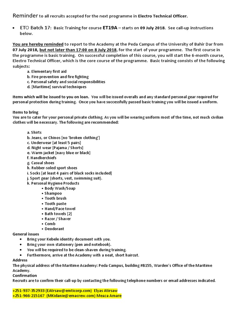 Basic Training Joining Instructions PDF Recruit Training