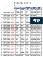 ME 20 INTERVIEW SCHEDULE