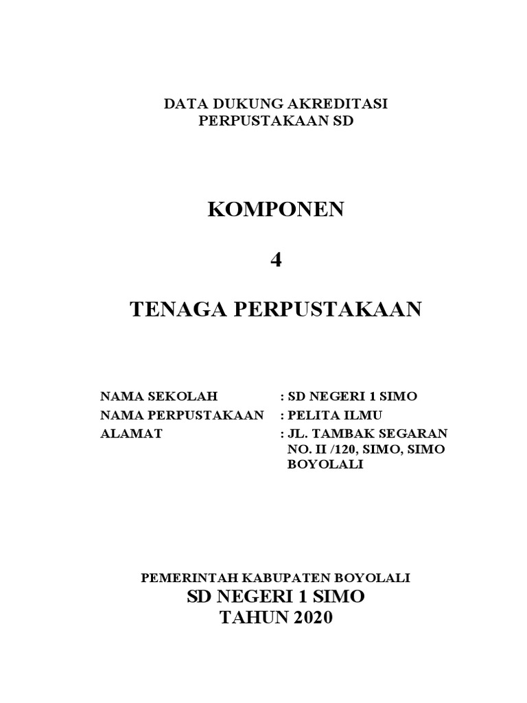 Komponen 4 Tenaga Perpustakaan | PDF