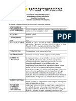 ACTIVIDAD: Complete El Formato de Acuerdo Con La Información Solicitada