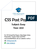 CSS Past Papers: Subject: Essay Year: 2021