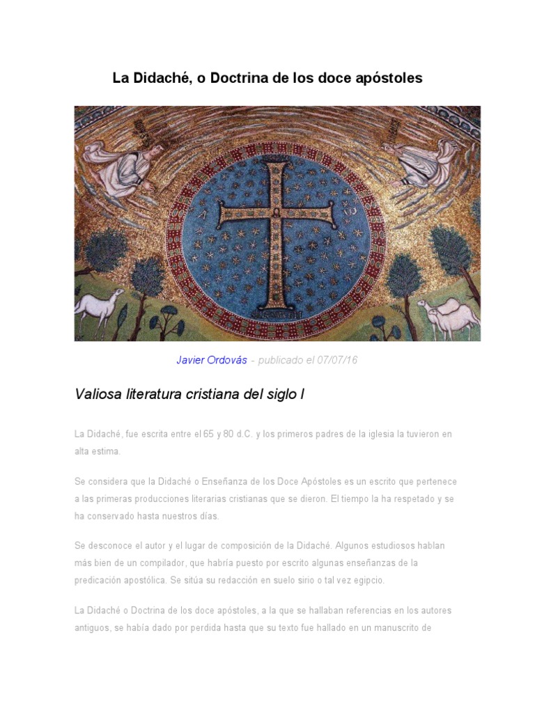 La Didaché Pdf | L’EUCHARISTIE DANS LA DIDACHÉ – CMRNG