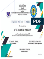 Certificate of Completion: Aive Marist L. Obsioma