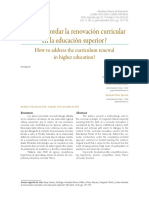 ¿Cómo Abordar La Renovación Curricular en La Educación Superior